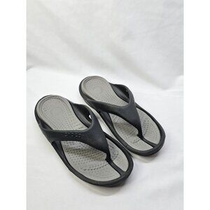 Crocs Unisex Athens Sandal Sz 6 Mens/8 Womens Black/Gray Thong Flip Flops